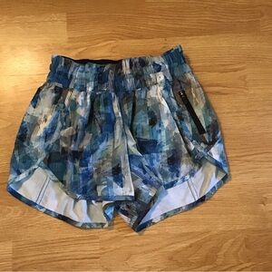 lululemon athletica Blue Multi Print Athletic Shorts